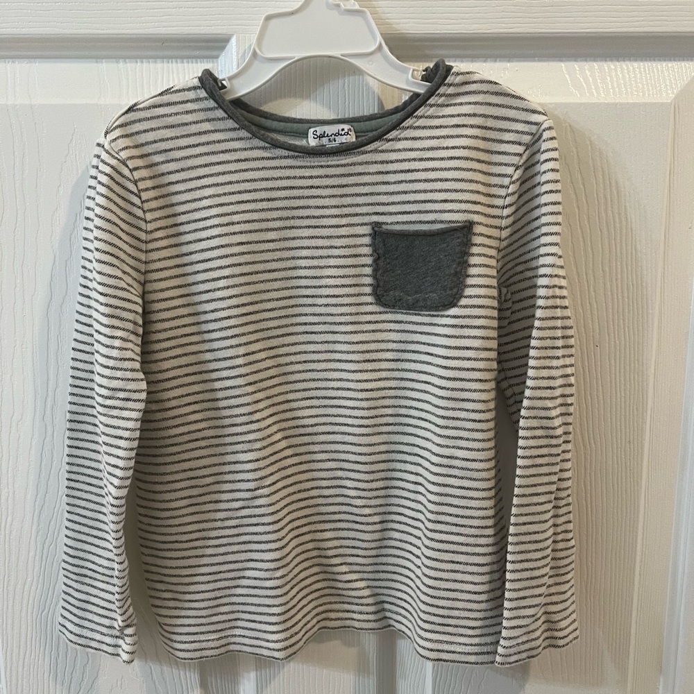3👚X25 SPLENDID Stylish Striped Kids Long Sleeve T-Shirt